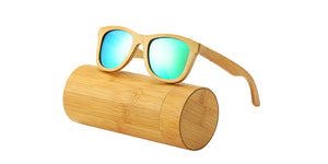 Lunettes en bois de bambou verre  anti uv400 catégorie 3 + boîtier offert