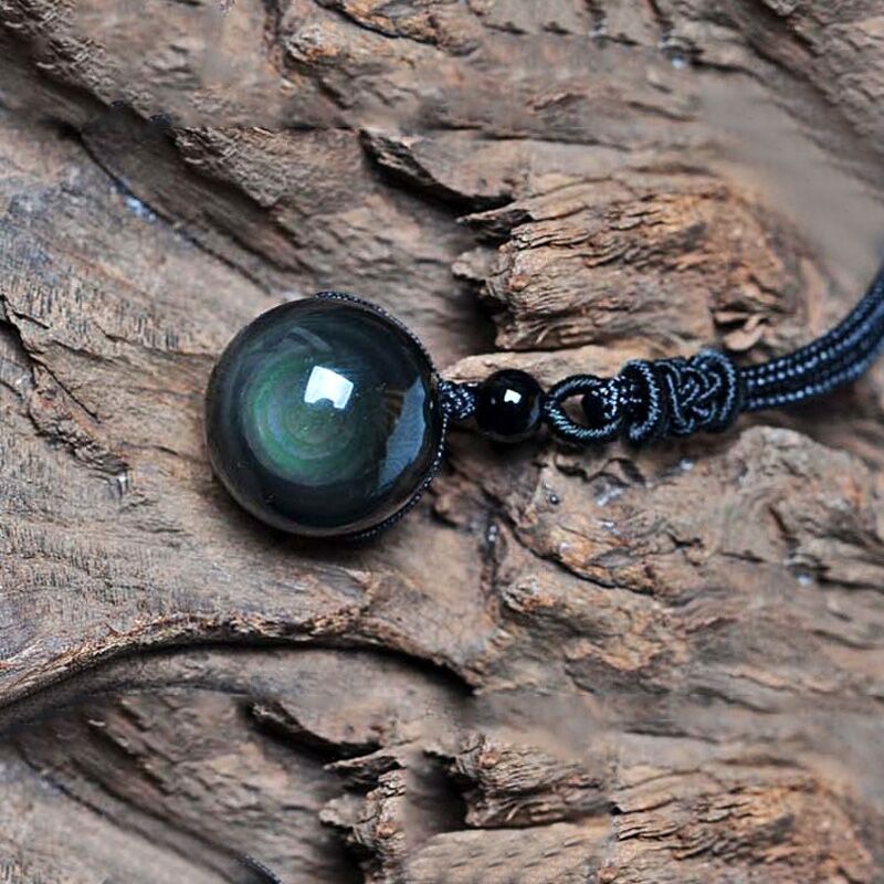 Collier protecteur pendentif en Obsidienne Oeil Céleste - Nature et Bien être - 100% de confort 100% de Bien-être -