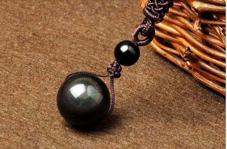 Collier protecteur pendentif en Obsidienne Oeil Céleste - Nature et Bien être - 100% de confort 100% de Bien-être -